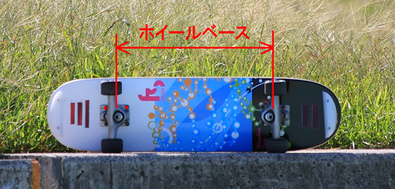 スケボー　デッキ　ホイールベース